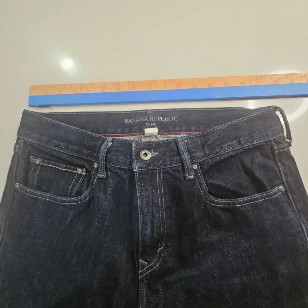Banana Republic Jeans Mens 32x34 Dark Blue Rinse Slim Fit